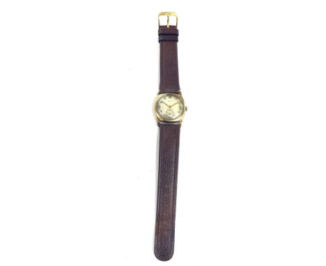 Gents hefik 9ct gold mechanical cushion case c1950s wrist watch, working 