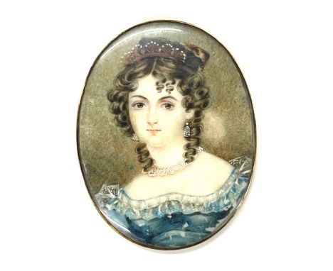 18th century antique portrait miniature of a lady the back marked 'Mrs R Conway 1796' 