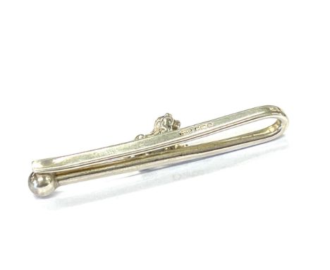 Vintage silver hallmarked novelty lion tie clip 