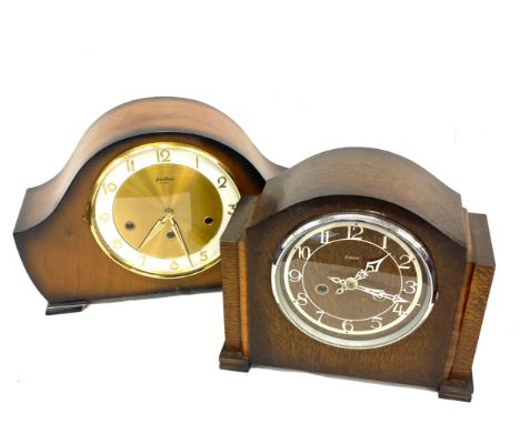 Enfield two key whole mantel clock and a ben timer three key hole mantel clock, untested 