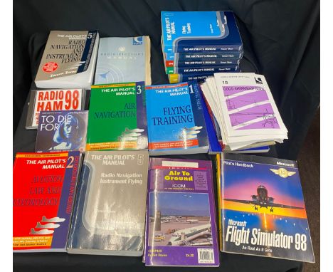 Large selection of vintage and later flight books includes Flying training, The Air pilots manual etc 