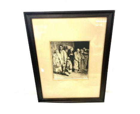 The cause of the poor by William Strang 1890 signed pencil etching measures approx 8inches by 9 inches 