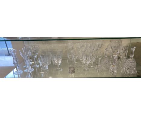 Selection of vintage and later glassware includes a silver glass holder 