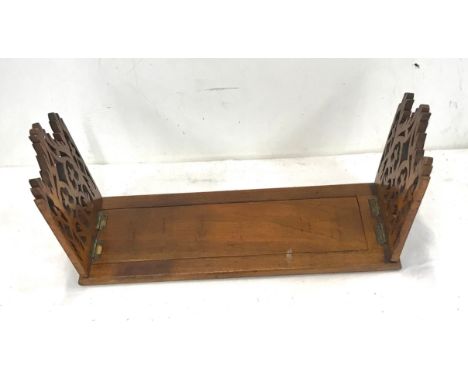 Vintage extending carved wooden book stand 