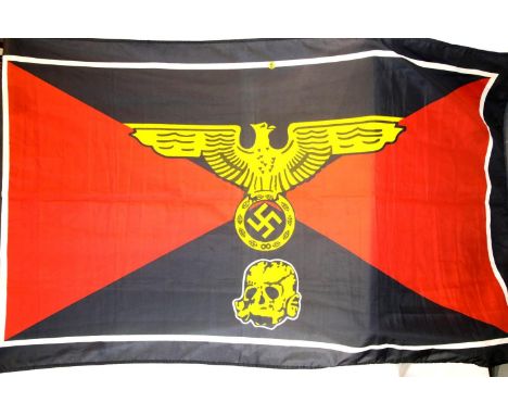 German WWII type SS parade flag, 150 x 90 cm. P&amp;P Group 1 (£14+VAT for the first lot and £1+VAT for subsequent lots) 