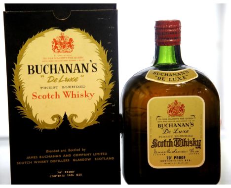 Buchanan's De-Luxe blended boxed Scotch Whisky. P&amp;P Group 2 (£18+VAT for the first lot and £3+VAT for subsequent lots) 