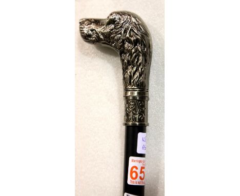 Dogs head handled walking stick. P&amp;P Group 3 (£25+VAT for the first lot and £5+VAT for subsequent lots) 