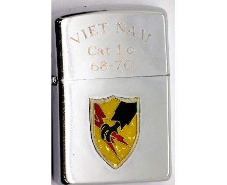 Vietnam War type Windproof Lighter with Special Forces Insignia. P&amp;P Group 1 (£14+VAT for the first lot and £1+VAT for su