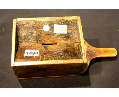 Stained pitch pine church collection box, P&amp;P Group 3 (£25+VAT for the first lot and £5+VAT for subsequent lots) 