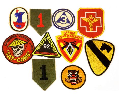 Ten Vietnam War Era US Army Patches. P&amp;P Group 1 (£14+VAT for the first lot and £1+VAT for subsequent lots) 