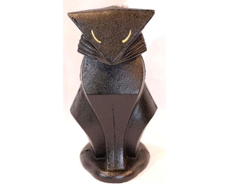 Heavy cast iron Art Deco style cat door stop. P&amp;P Group 2 (£18+VAT for the first lot and £3+VAT for subsequent lots) 