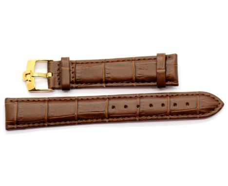 Omega style brown leather watch strap. P&amp;P Group 1 (£14+VAT for the first lot and £1+VAT for subsequent lots) 