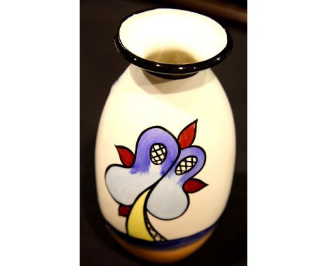 Lorna Bailey vase in the Lakeside pattern, H: 21 cm. P&P Group 2 (£18+VAT for the first lot and £3+VAT for subsequent lots)Co