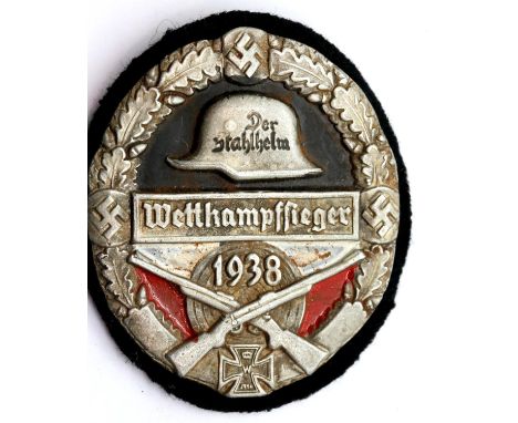 German Third Reich 1938 Wetthampffieger pressed metal shooting badge. P&amp;P Group 1 (£14+VAT for the first lot and £1+VAT f