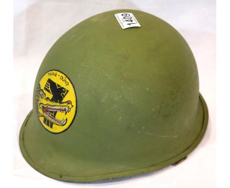 Vietnam War Era A.R.V.N Helmet. No liner. P&amp;P Group 2 (£18+VAT for the first lot and £3+VAT for subsequent lots) 