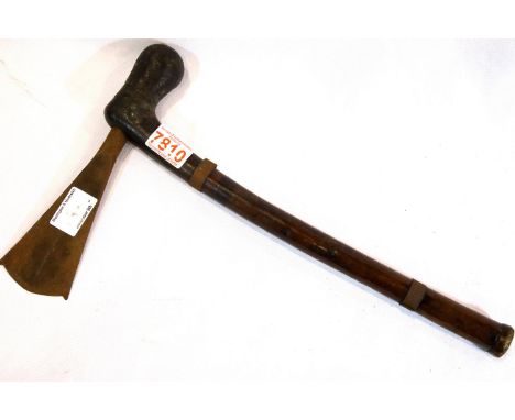 Original antique Indian war axe with engraving to the blade, L: 37 cm, blade L: 17 cm. P&amp;P Group 3 (£25+VAT for the first
