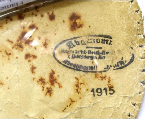 WWI type Imperial German Flammenwerfer (Flame Thrower) Sleeve Patch Dated 1915. P&amp;P Group 1 (£14+VAT for the first lot an