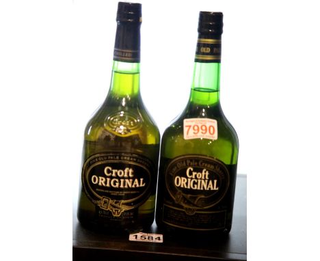 Two bottles of Croft original cream sherry. P&amp;P Group 2 (£18+VAT for the first lot and £3+VAT for subsequent lots) 