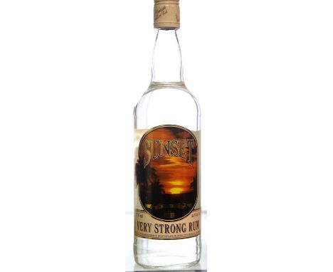 Sunset St. Vincent very strong rum, 75 cl, 84.5ABV St Vincent non export sales. P&amp;P Group 2 (£18+VAT for the first lot an