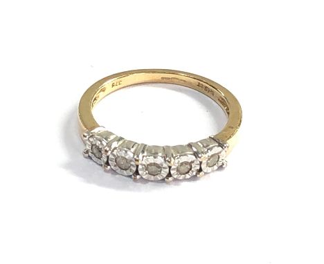 9ct gold diamond ring weight 2.2g 