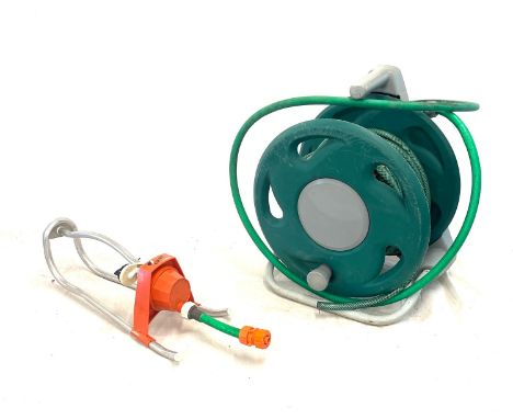 Hose pipe with reel, rain wave sprinkler, garden sprayer 