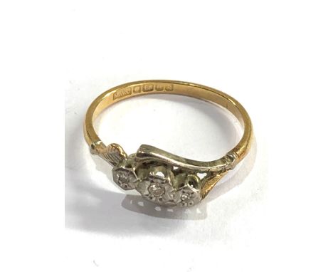 18ct gold diamond  ring weight 2.3g 