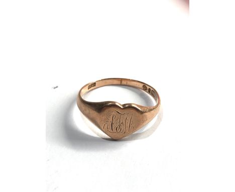 antique 9ct rose gold heart ring weight 3.8g 