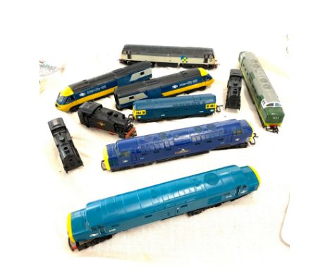 Selection of 8 assorted engines includes Lima inter city 125, Lima d6524, Lima 9006, Jouef d285, Lima d9003, Hornby 47367 