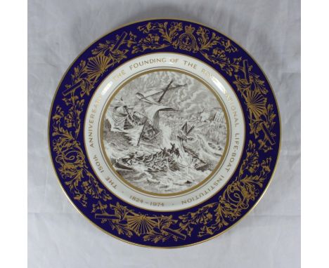 A Royal Worcester commemorative plate celebrating the 150th anniversary of the foundation of The Royal National Life-Boat Ins