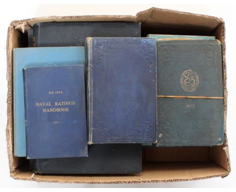 Naval Books including Jane's Fighting Ships 1958-59, The Seventy-Four Gun Ship Vol III, Manual of Gunnery 1873, Manual of Sea