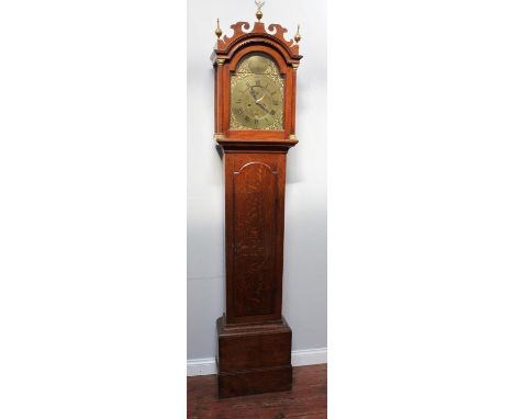 An 18th century  longcase clock by John Edwards of Norwich, the eight-day movement striking a bell, arched square brass dial 