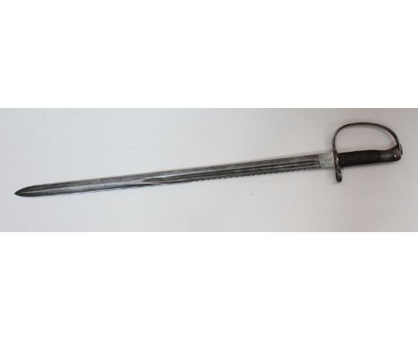 A Victorian Royal Engineers saw-backed Bayonet, the ricasso stamped with various ordnance marks, D-shaped knuckle guard and c