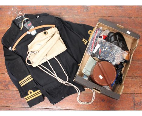 Various Royal Navy uniform including Lieutenant's double-breasted jacket, short dinner jacket, waistcoat and trousers, anothe
