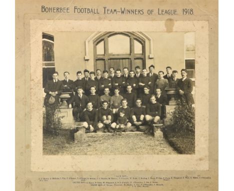 G.A.A.:&nbsp; Photograph, Football 1918,&nbsp;Boherbee Football Team - Winners of League 1918,&nbsp;with printed names by R. 