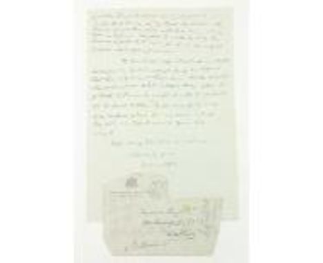 A Request from Mr. Joyce Joyce (James) Autograph Letter Signed to 'Dear Mr [Thomas] Pugh,' 3 pp (folded sheet), on paper of G