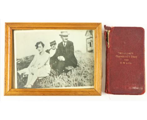 Diary by a Dublin Friend of Joyce  [Joyce, James].&nbsp;&nbsp;A framed photographic print, circa 4" x 6", showing Nora and Ja