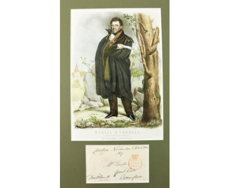 [O'Connell (Daniel)]&nbsp;A mounted Display, with an original manuscript free front&nbsp;signed&nbsp; by Daniel O'Connell, da