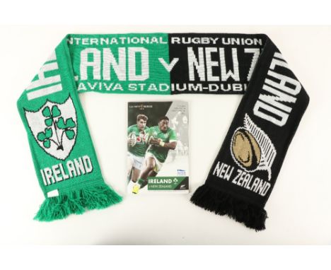 First Time Ireland beat the All-Blacks in Dublin.  Rugby: I.R.F.U., Official Match Programme, Ireland v. New Zealand, 17.11.2