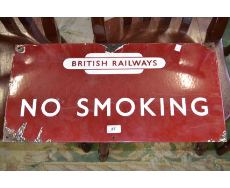 A British Railways enamel sign, No Smoking