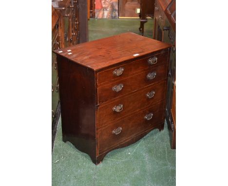 A George III mahogany commode, as a four drawer chest