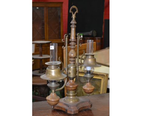 A Dutch reproduction two branch lamp