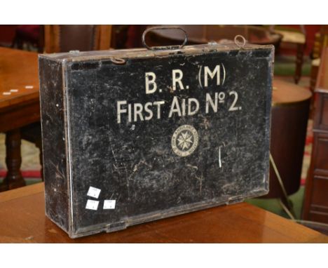 Railway- a BR, Midland First Aid N.2 hinged box and cover. 