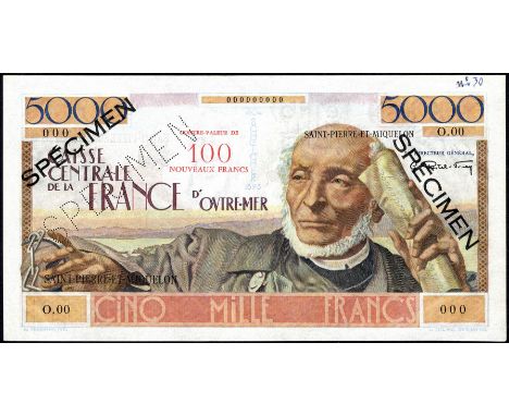 Saint Pierre & Miquelon, P 35s, Caisse Centrale de la France d'Outre Mer, Saint-Pierre-Et_Miquelon, 100 Nouveaux Francs on 50