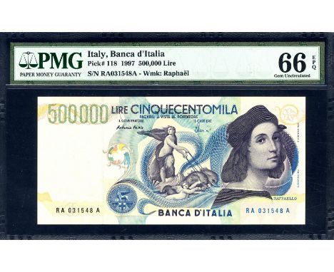Italy, P 118, Gavello BC 86A, ALFA BI.950, Banca d'Italia, 500,000 Lire, 13 May 1997. Seal with 'Winged lion of St. Mark of V