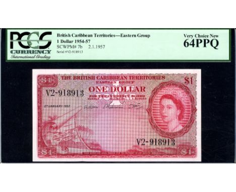 British Caribbean Territories, P 7b, Linzmayer B107e, The British Caribbean Territories, Eastern Group, 1 Dollar, 2 January 1