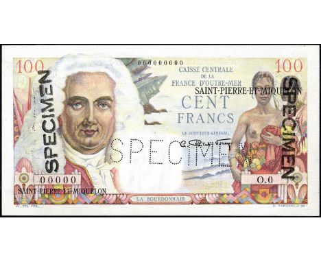 Saint Pierre & Miquelon, P 26s, Caisse Centrale de la France d'Outre Mer, Saint-Pierre-Et_Miquelon, 100 Francs, (1950-60), SP