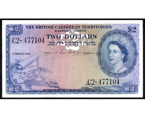 British Caribbean Territories, P 8b, Linzmayer B108b, The British Caribbean Territories, Eastern Group, 2 Dollars, 1 March 19