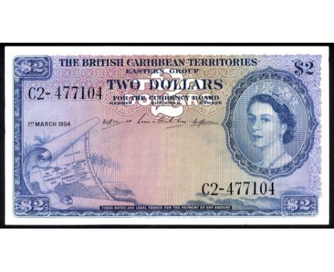 British Caribbean Territories, P 8b, Linzmayer B108b, The British Caribbean Territories, Eastern Group, 2 Dollars, 1 March 19