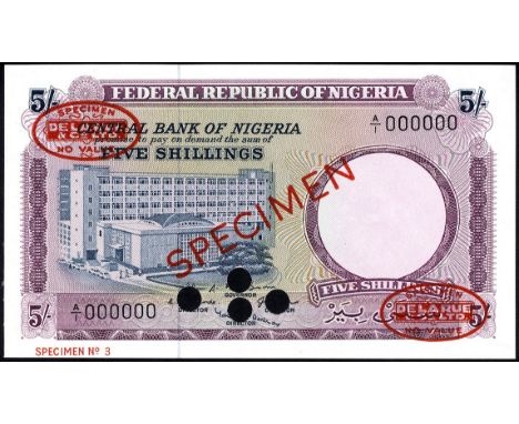 Nigeria, P 6s, 7s, 8s and 9s, Linzmayer B205as4, 206as4, 207as5 and 208as5, Central Bank of Nigeria. Lot containing 5 and 10 
