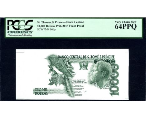 Saint Thomas & Prince, P 66ap, Linzmayer B304p, Banco Central de S. Tomé e Principe, 10,000 Dobras, 22 October 1996, FRONT PR